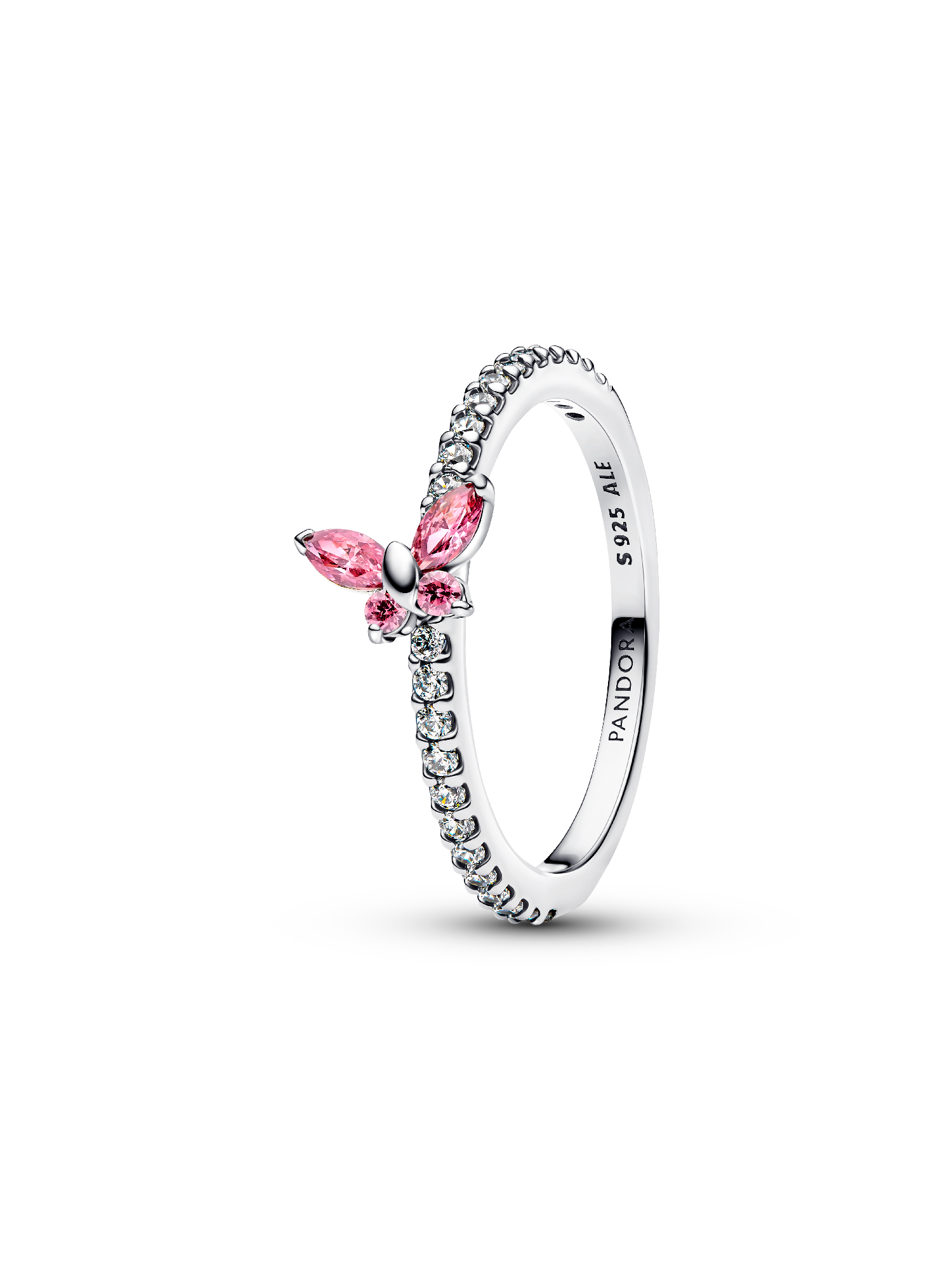 Anillo Mariposa Rosa Brillante