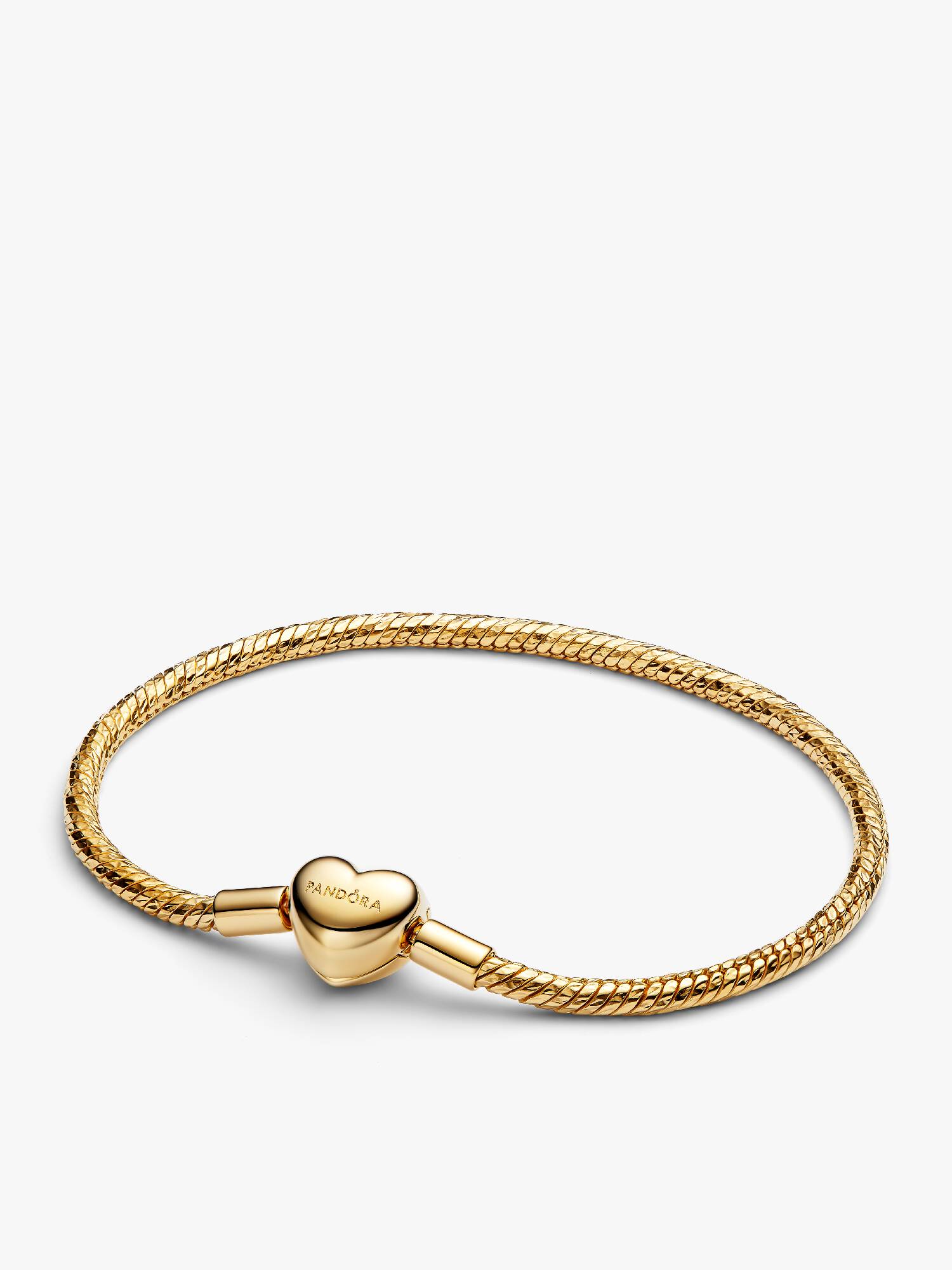 Pulsera de Cadena de Serpiente con Cierre Corazón Facetado Grabable