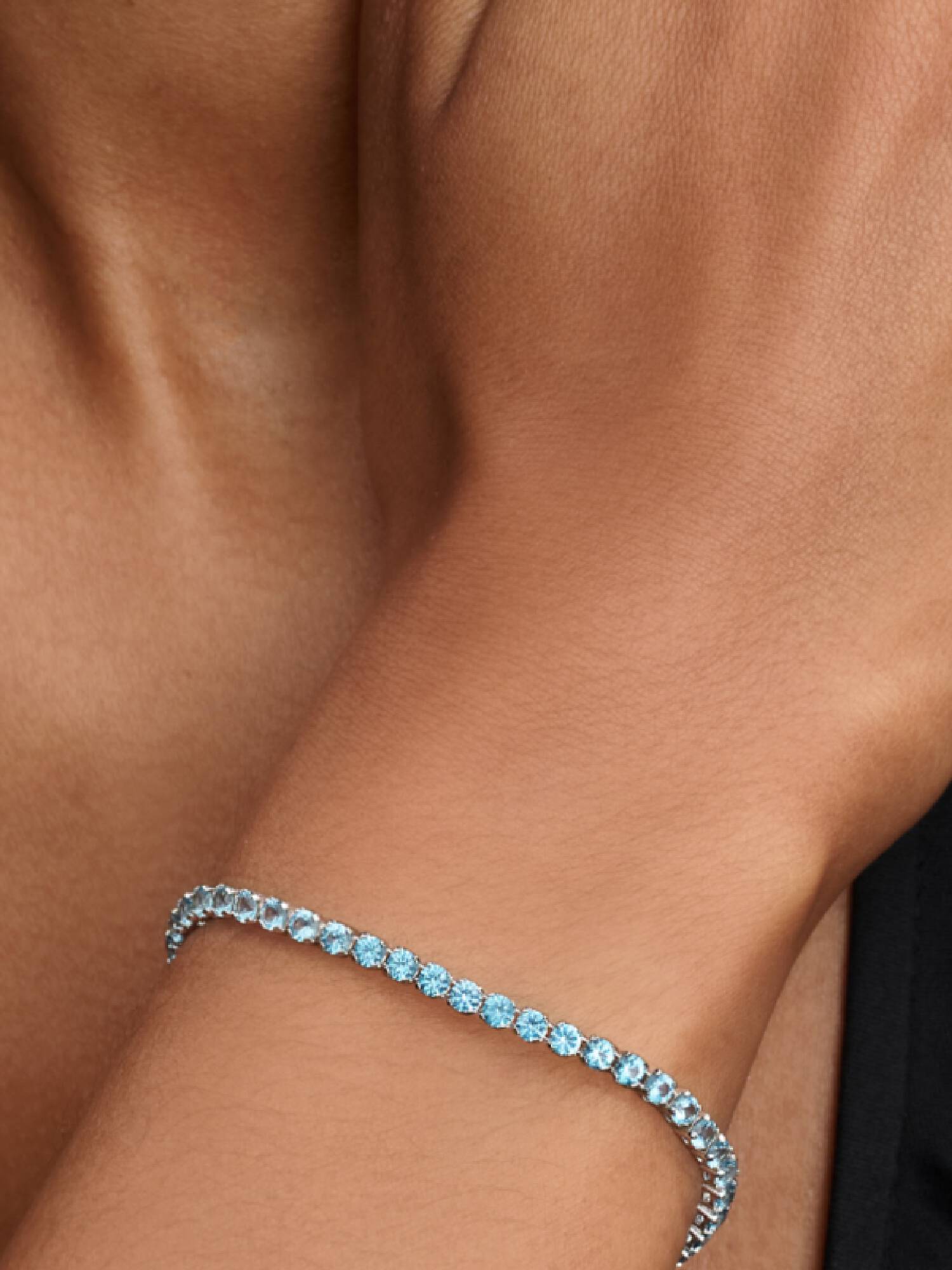 Pulsera de Tenis Azul Claro Brillante
