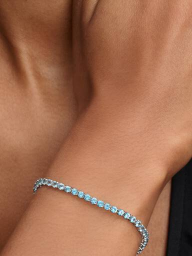 Pulsera de Tenis Azul Claro Brillante