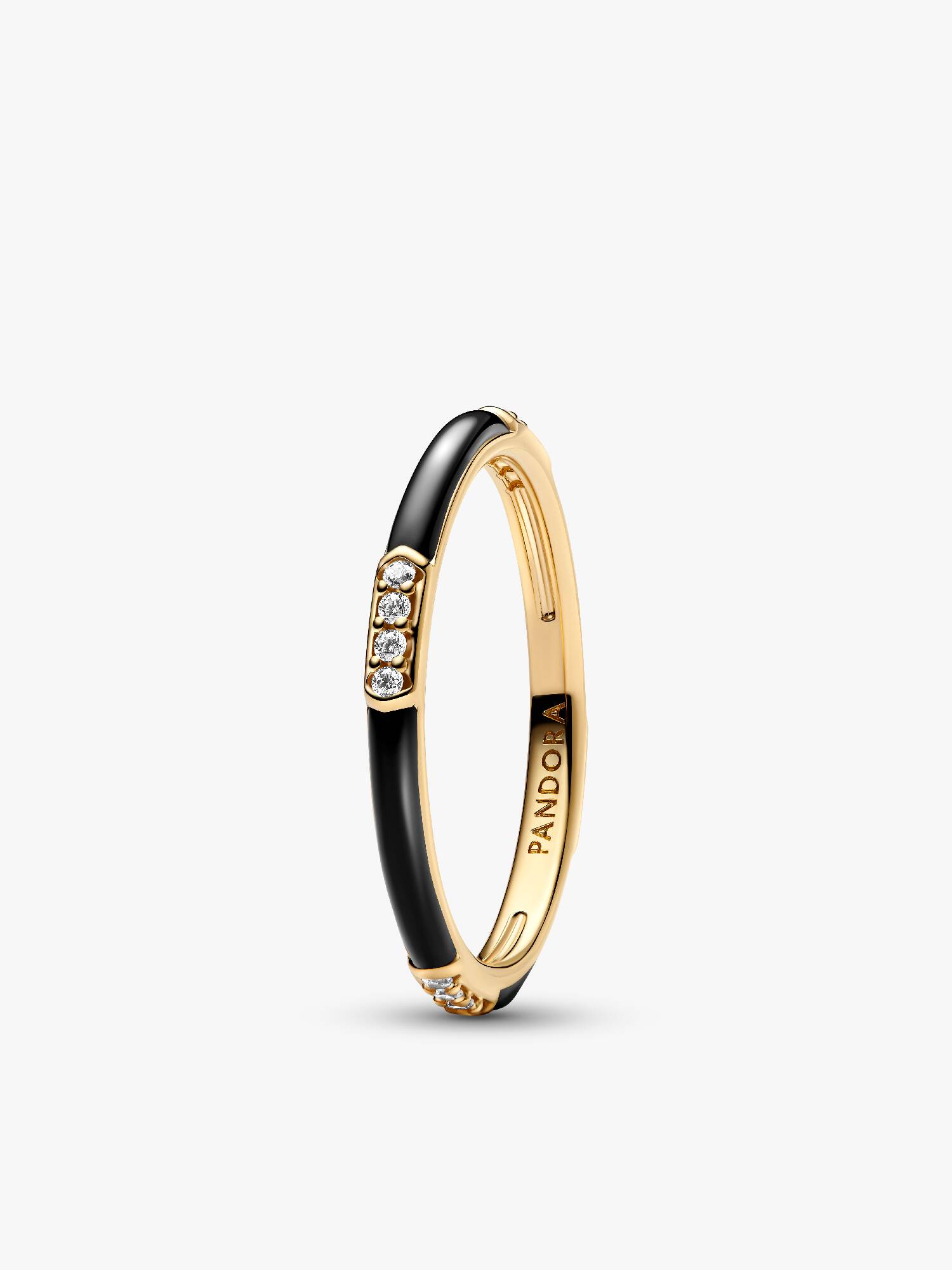 Anillo Esmalte Negro y Gemas