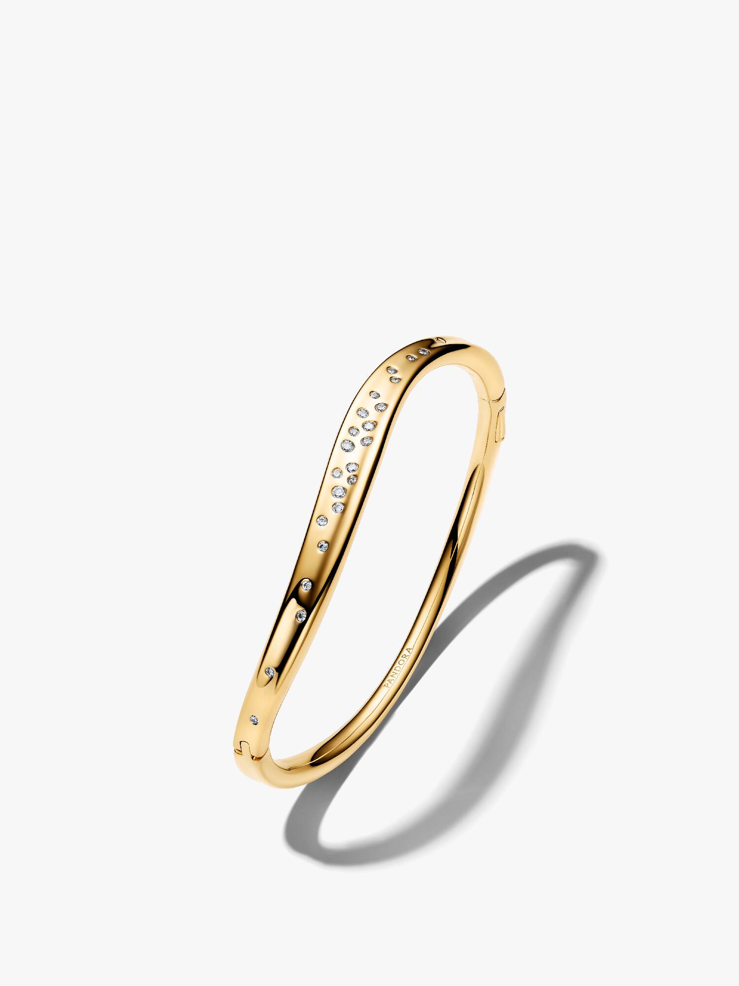 Pulsera Rígida Forma Orgánica Gemas Engastadas