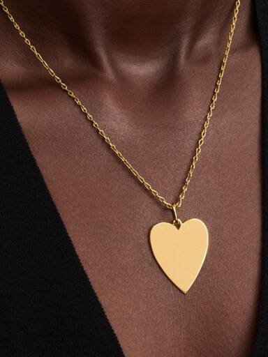 Colgante Etiqueta Corazón Grande Grabable