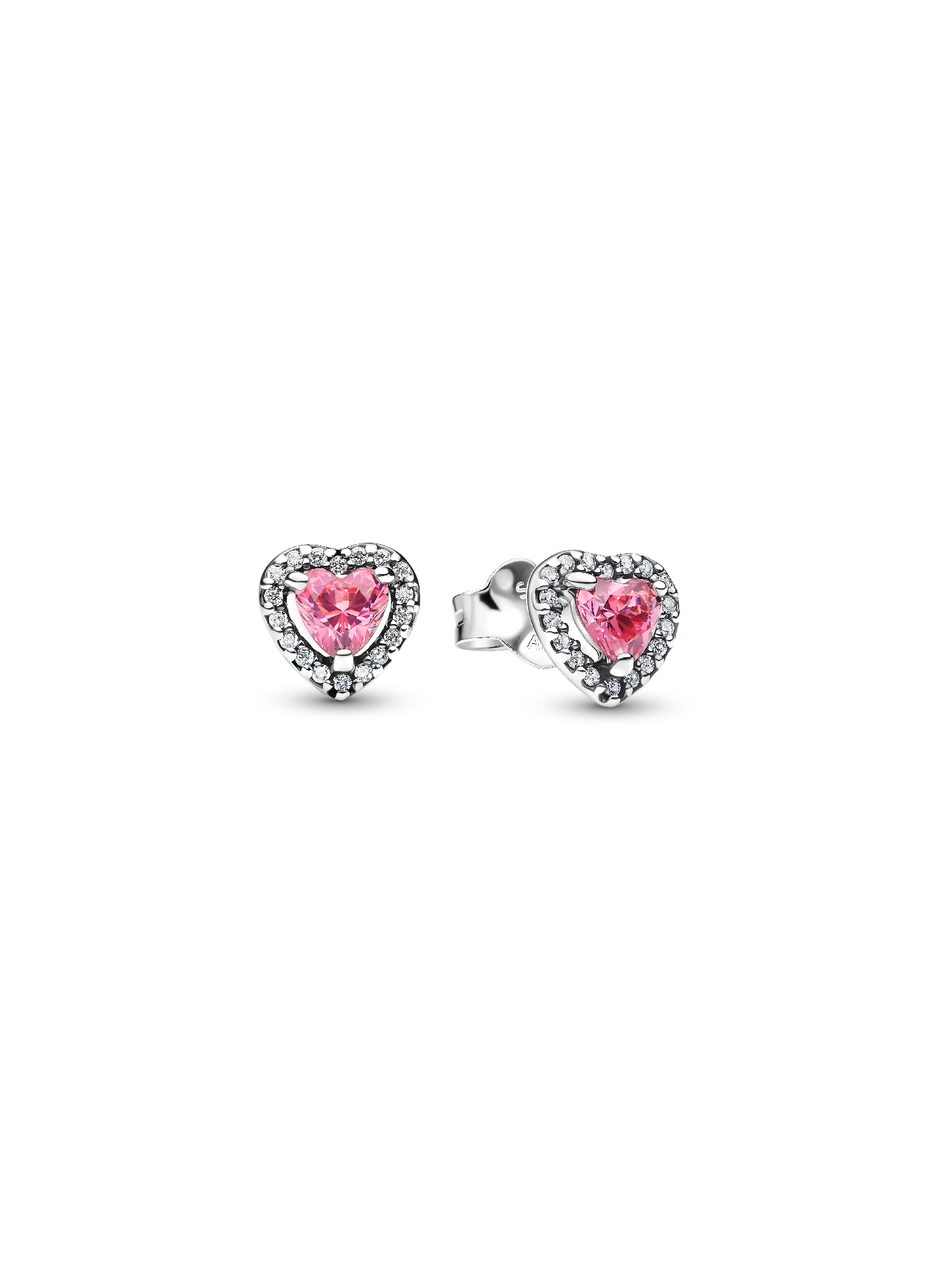 Pendientes de Botón Corazón Rosa
