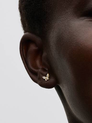 Pendientes de Botón Mariposa