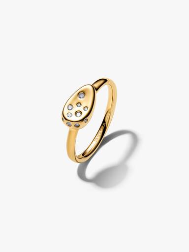 Anillo Sello Óvalo Pequeño con Gemas Engastadas