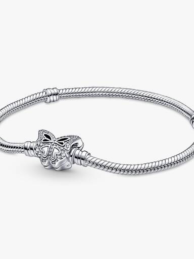 Pulsera de Cadena de Serpiente con Cierre de Mariposa