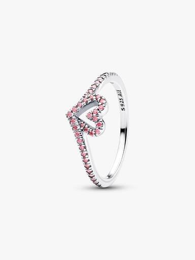 Anillo Corazón Rosa Deseo Clásico Brillante