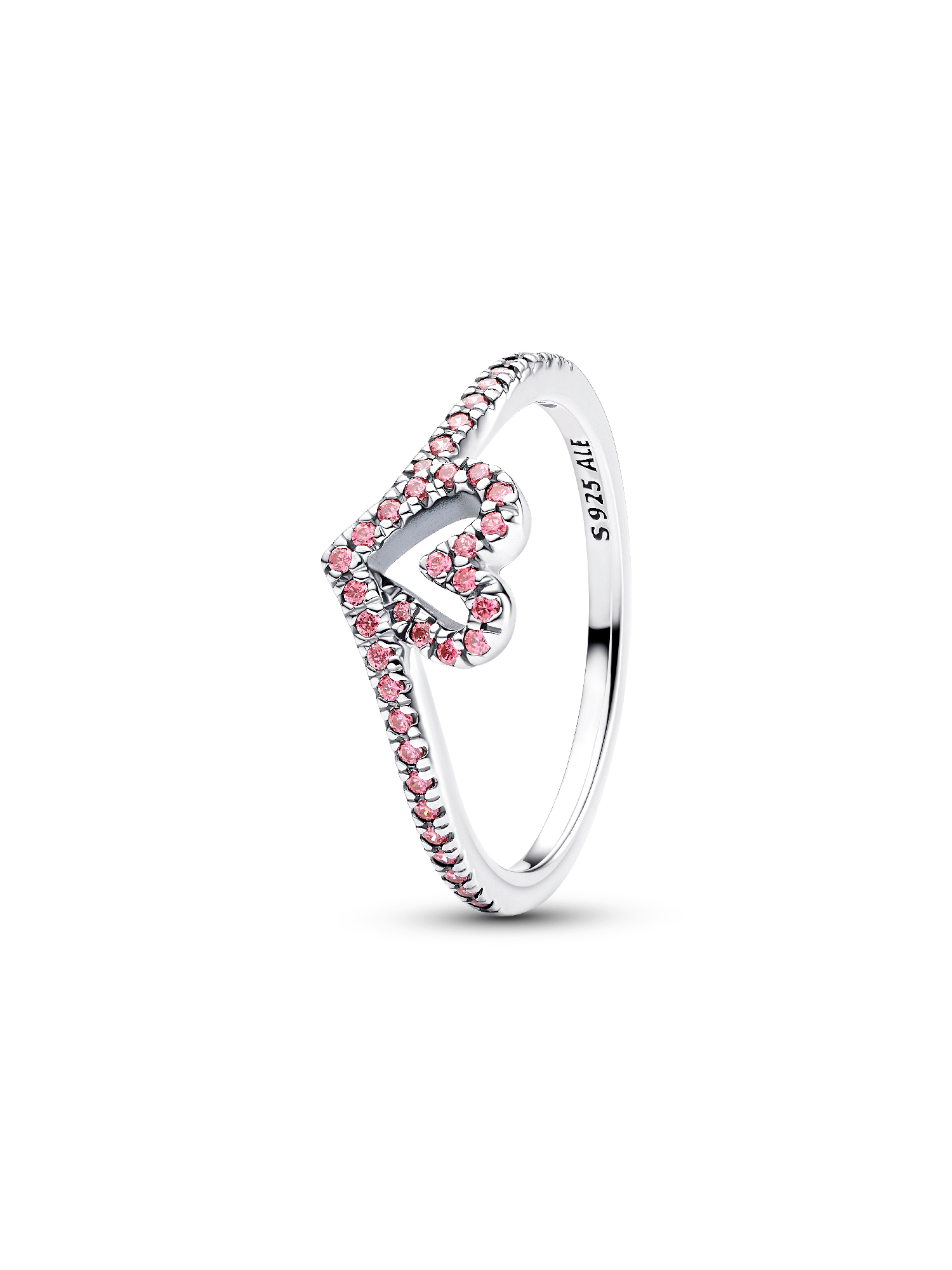 Anillo Corazón Rosa Deseo Clásico Brillante