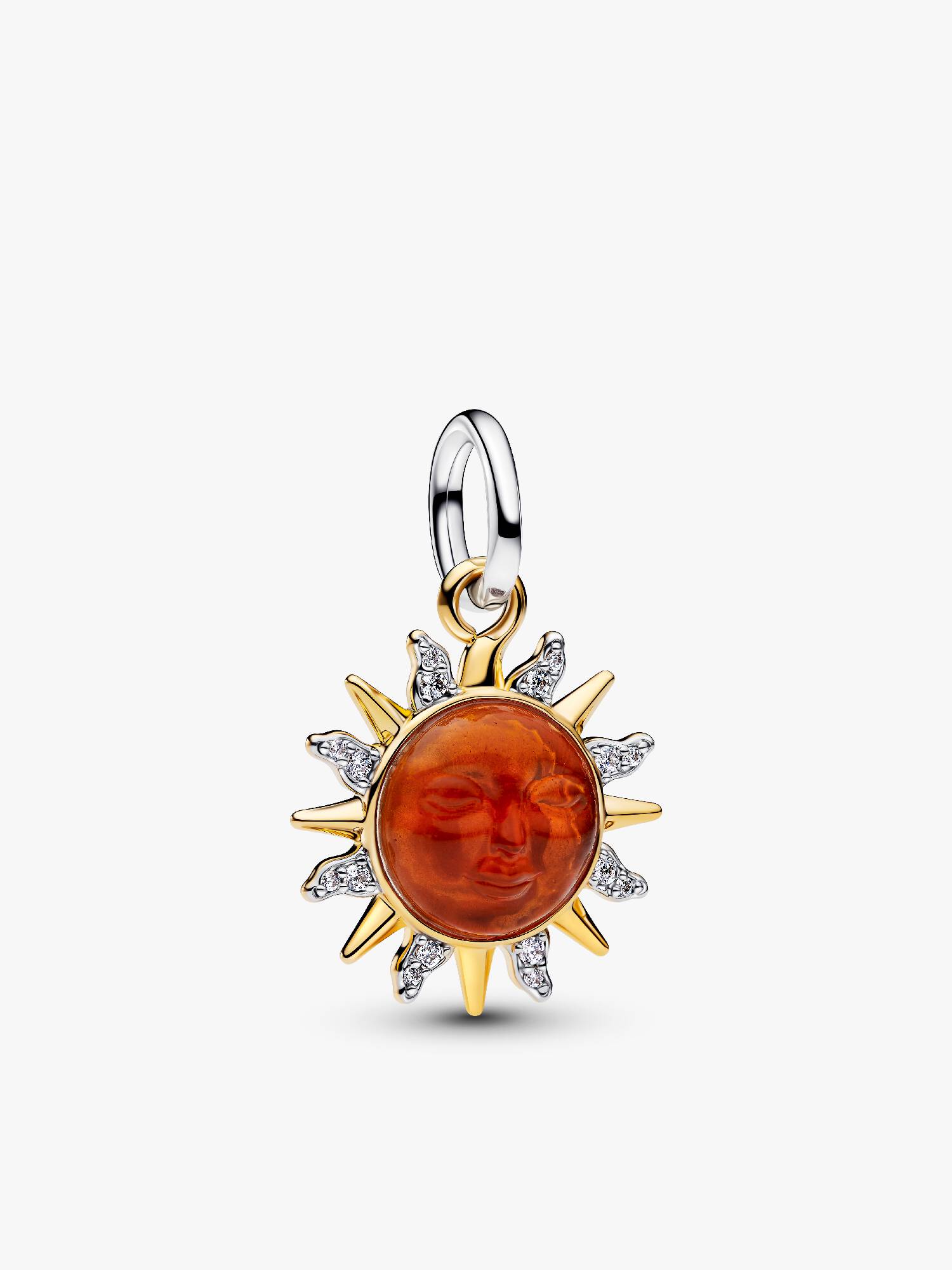 Charm Colgante Sol Remolino en Dos Tonos