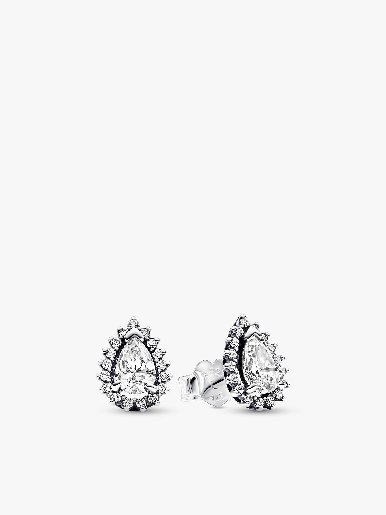 Pendientes de Botón Halo Brillante Corte Pera