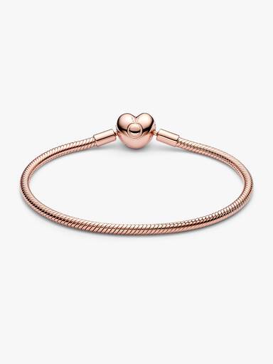 Pulsera de Cadena de Serpiente con Cierre de Corazón