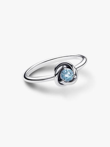 Anillo Círculo Eternity Azul Aguamarina