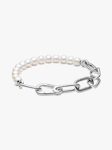 Pulsera de Eslabones Link y Perlas Cultivadas de Agua Dulce Pandora ME