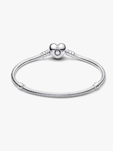 Pulsera Diseño Cadena de Serpiente y Corazón de Moments
