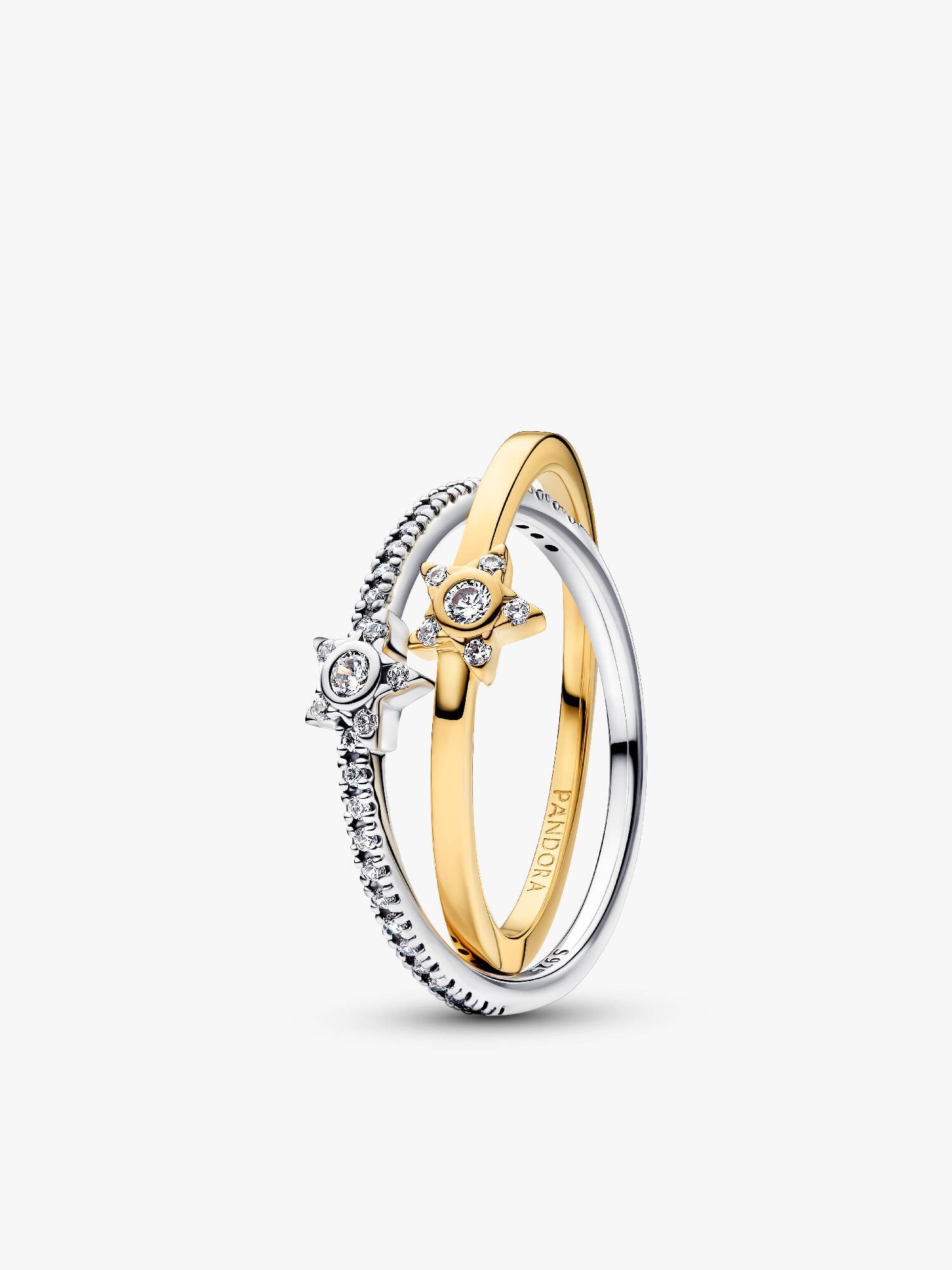 Anillo Cruzado Estrella Brillante