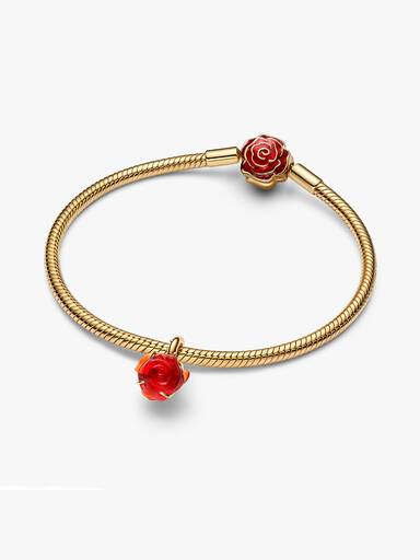 Charm Colgante Rosa Encantada de La Bella y la Bestia de Disney