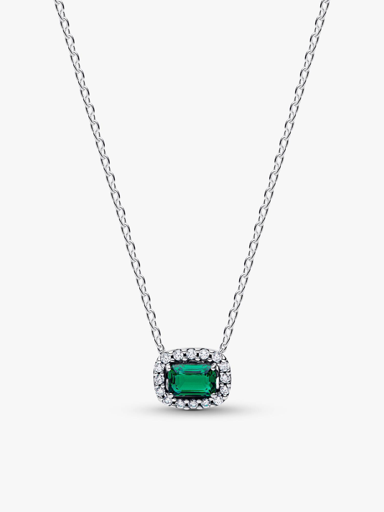Collar Halo Rectangular Verde Brilllante