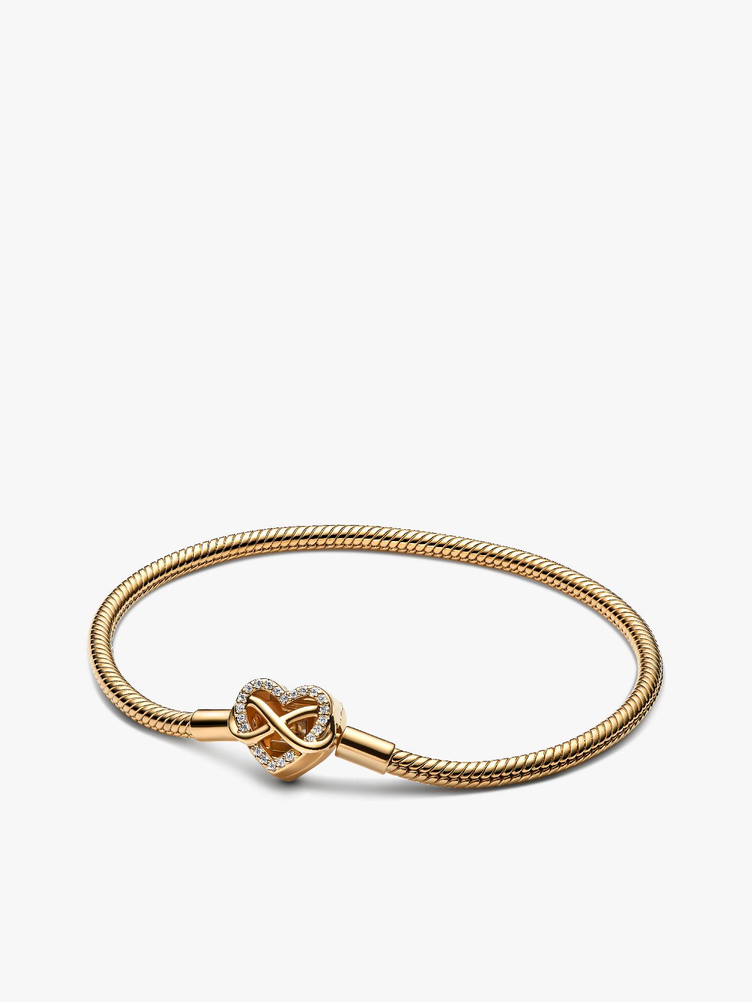 Pulsera de Cadena de Serpiente con Cierre de Corazón Infinito Brillante