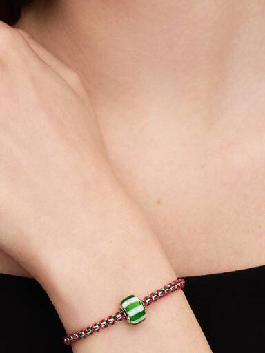 Charm Cristal de Murano Caramelo Navideño Verde