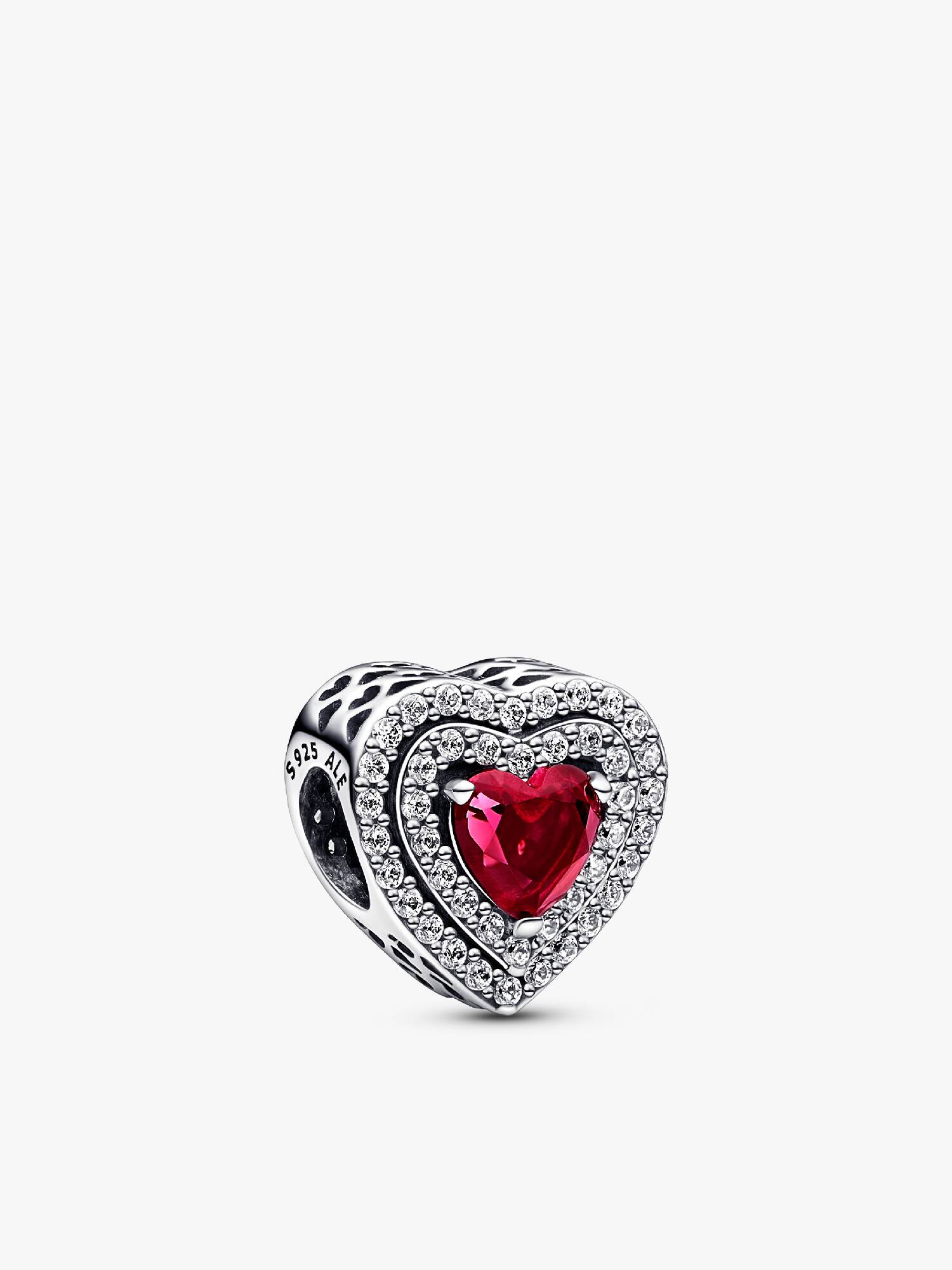 Charm Corazón Nivelado Rojo Brillante