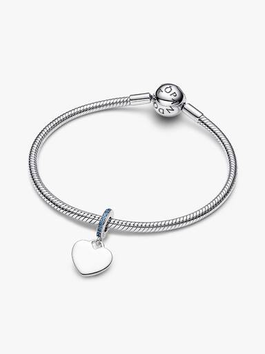 Charm Colgante Corazón Grabable Azul
