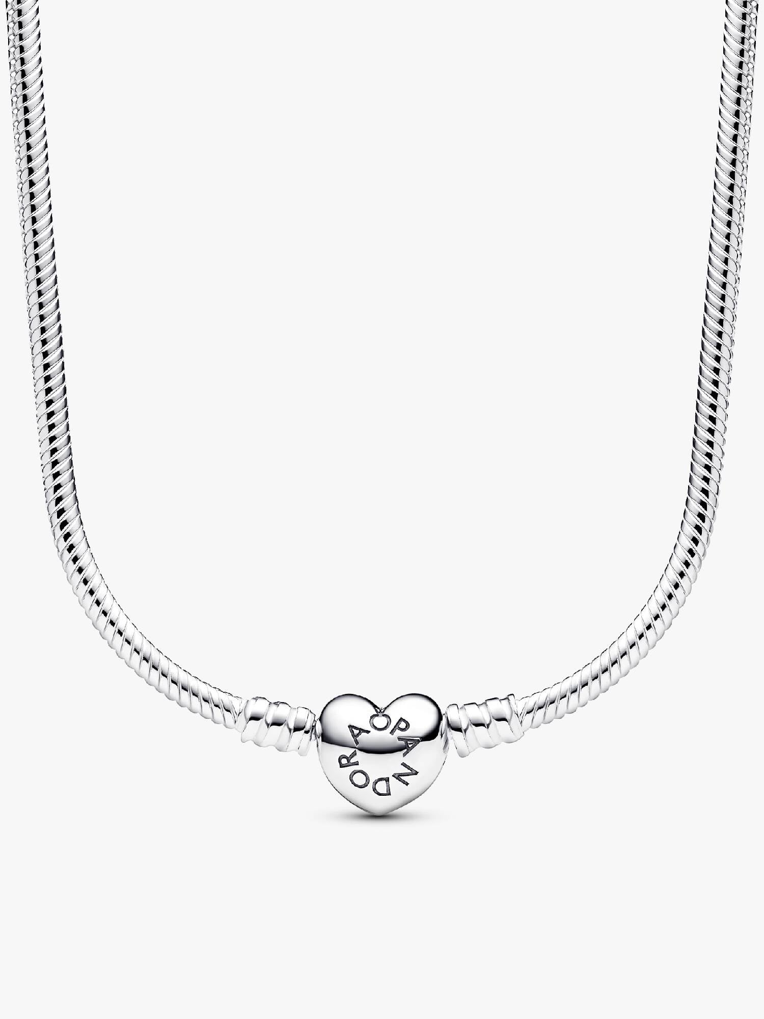 Collar de Cadena de Serpiente con Cierre de Corazón