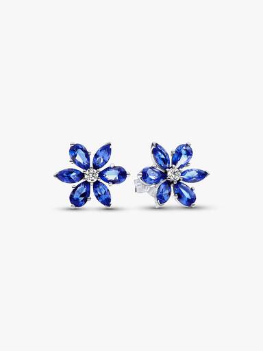 Pendientes de Botón Herbario Azul Brillante