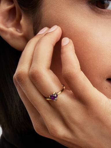 Anillo Corazón Morado Sally de Pesadilla antes de Navidad de Disney