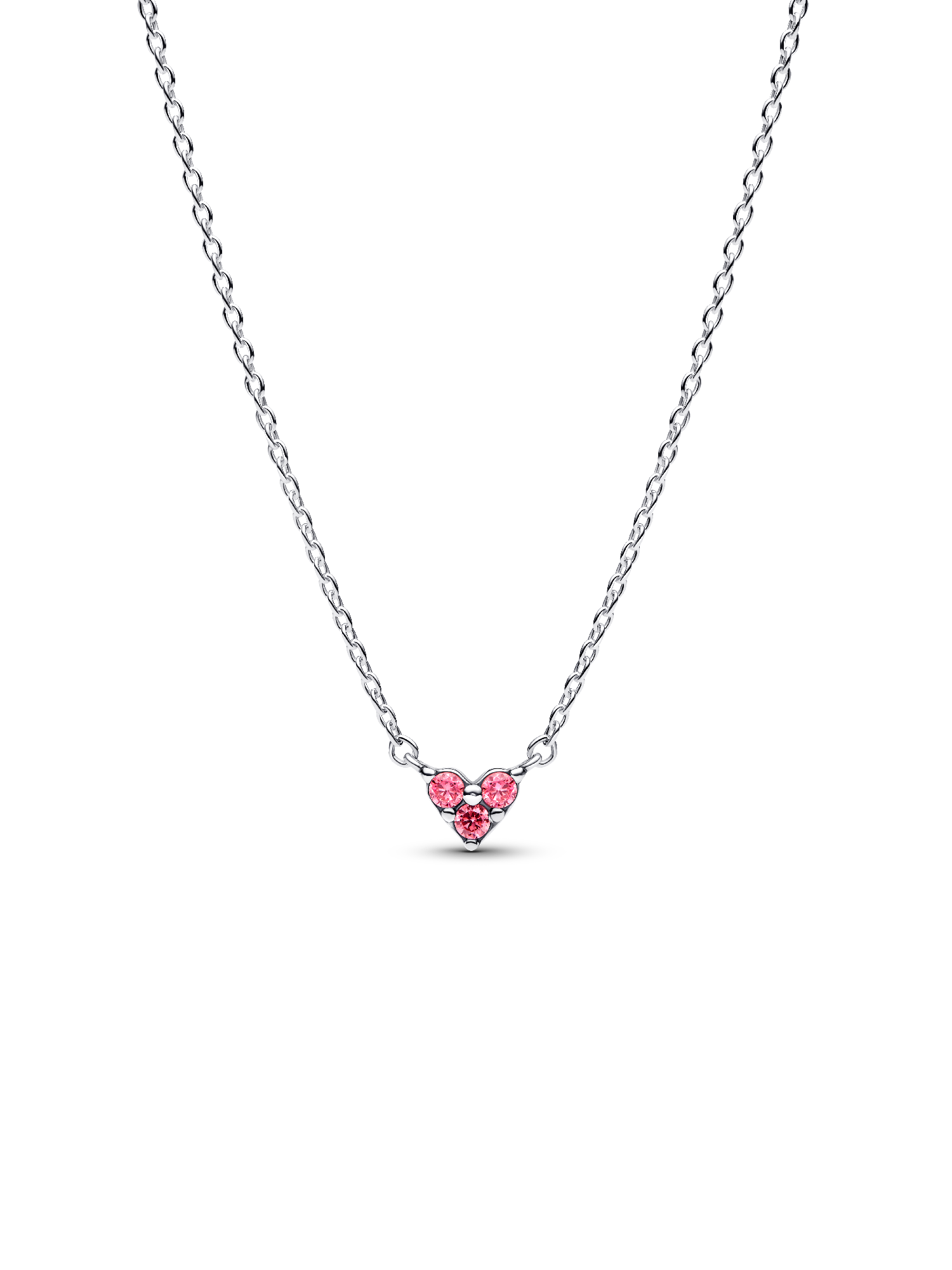 Collar Corazón Rosa Triple Gema