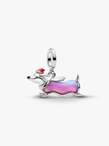 Charm Colgante Teckel Navideño