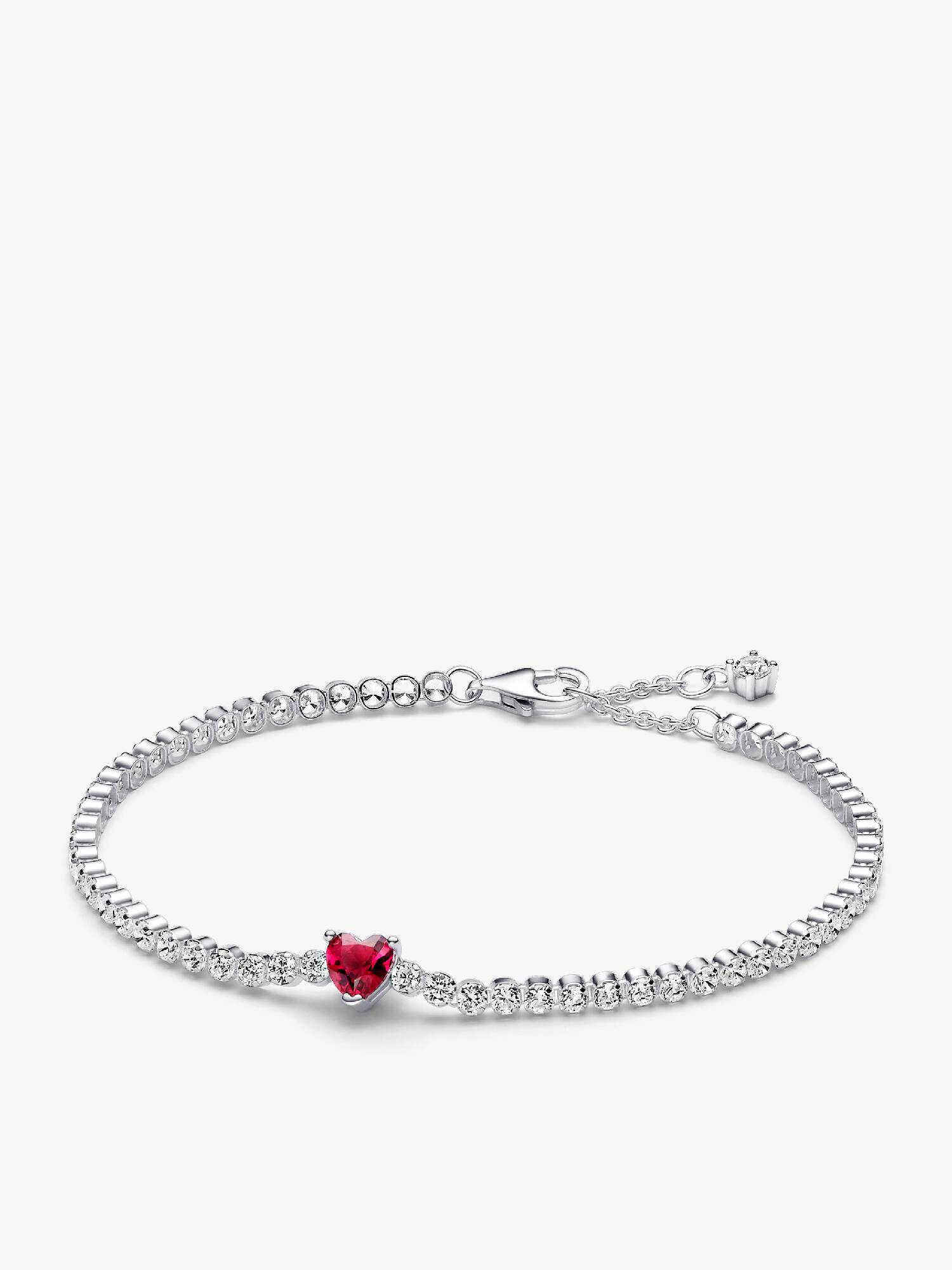 Pulsera de Tenis Corazón Brillante Rojo