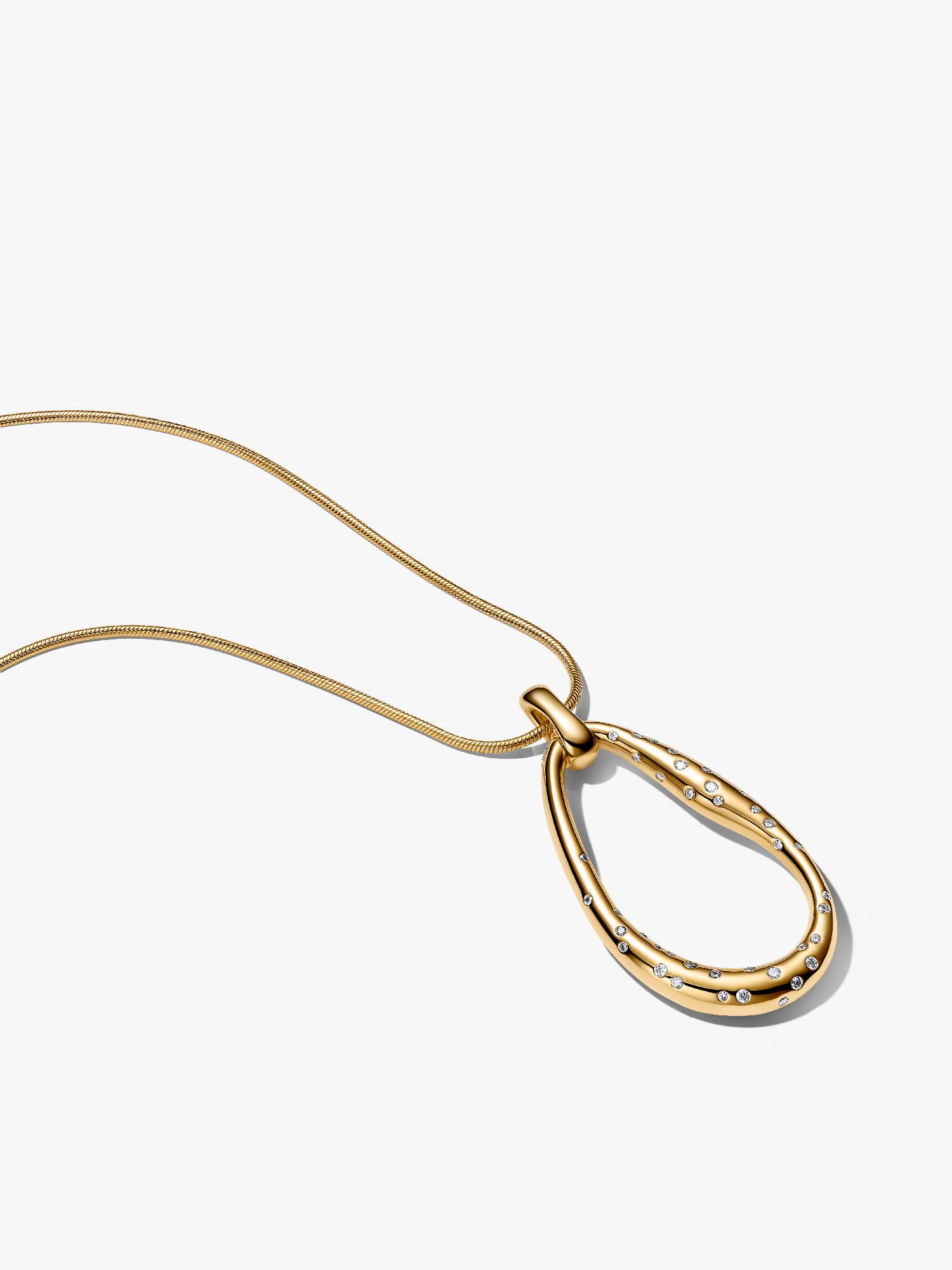 Collar Forma Orgánica Gemas Engastadas Grande