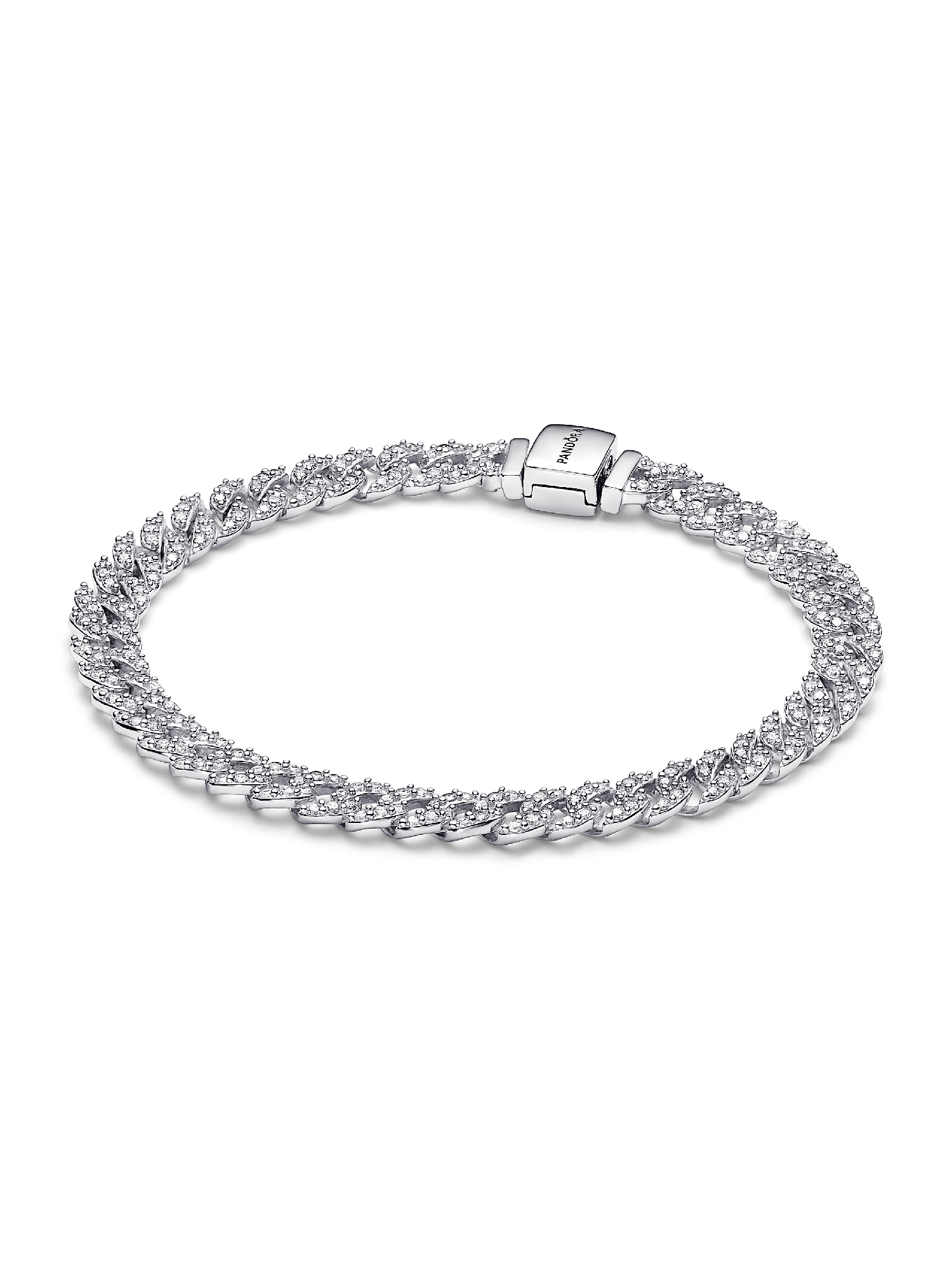 Pulsera de Cadena Cubana de Pavé de Pandora Timeless