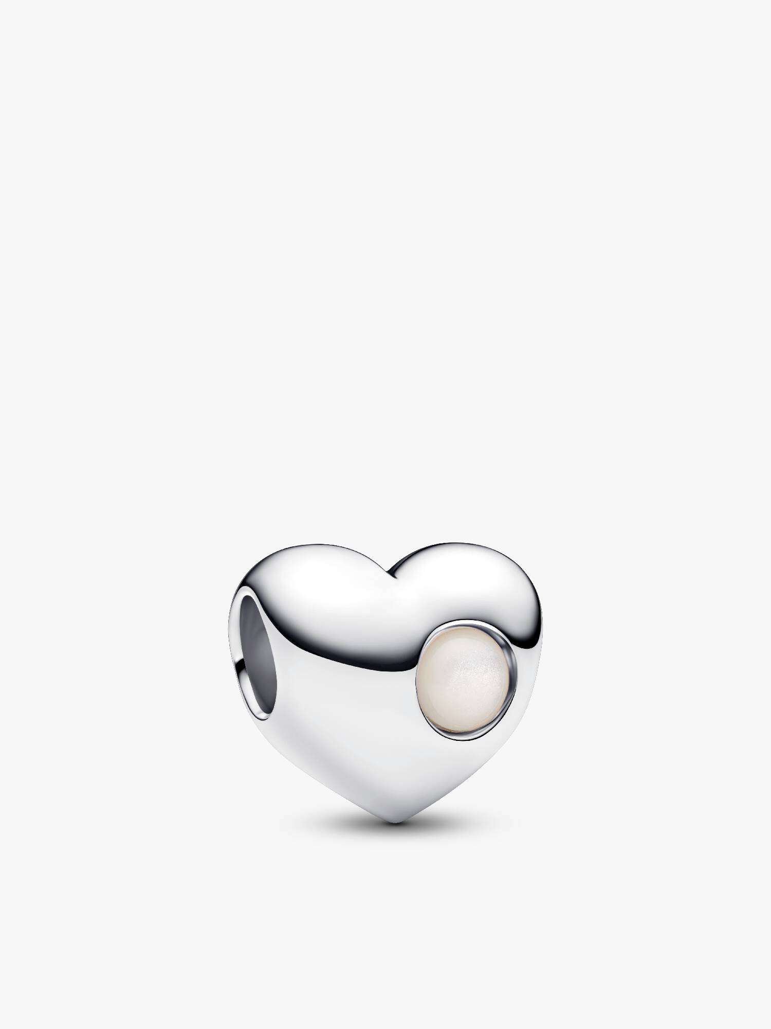 Charm Grabable Corazón Gema Blanca