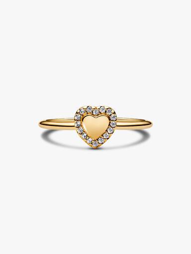 Anillo Halo y Corazón Grabable