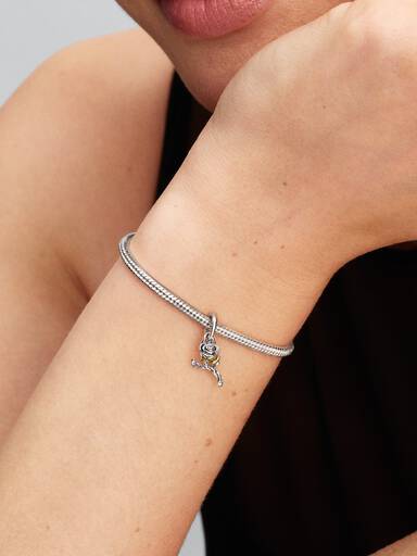 Charm Colgante Rosa Encantada de La Bella y la Bestia de Disney con diamante sintético creado en laboratorio