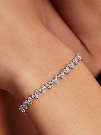 Pulsera Corazón Triple Gemas