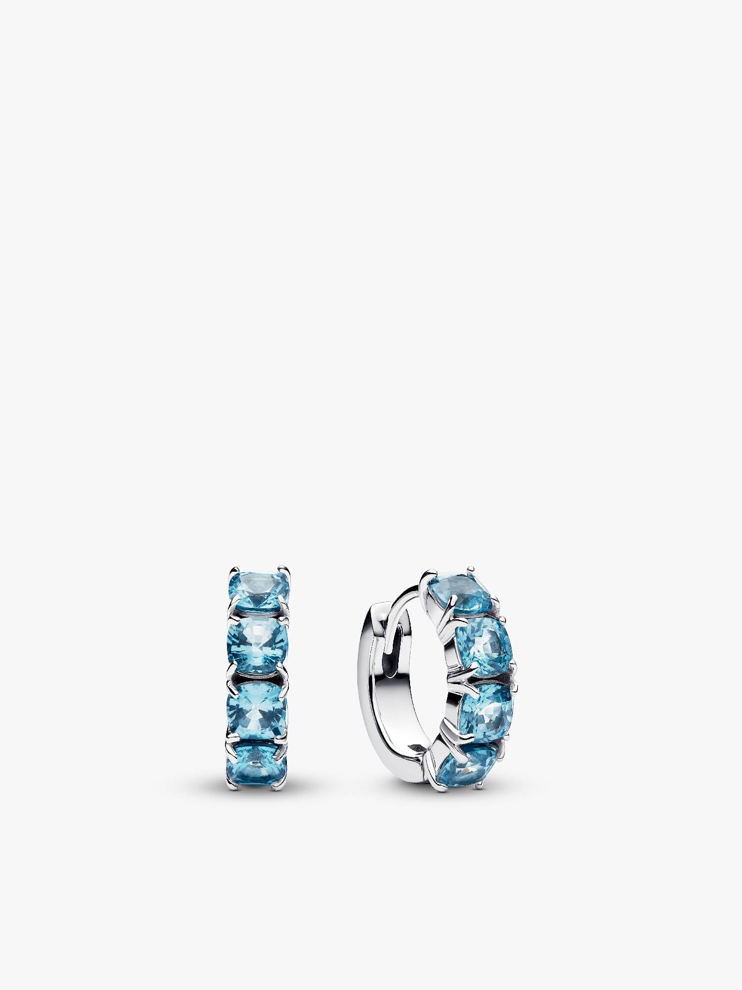 Pendientes de Aro Azul Claro