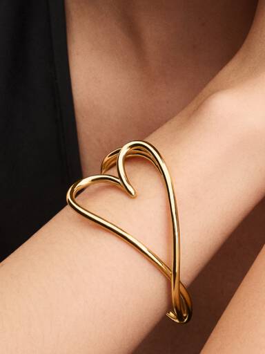 Pulsera Rígida Corazón Forma Orgánica